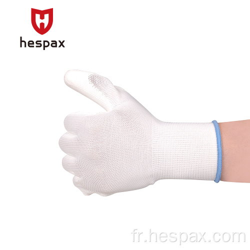 Gants de travail industriel HESPAX 13G PU Gripped ESD